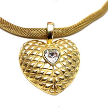 starke Schlangenkette Schlangen Kette Collier großer Herz Anhänger Modeschmuck