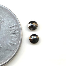 0.24cts 3 MM Schwarz Farbe Rund Schliff Diamant Paar