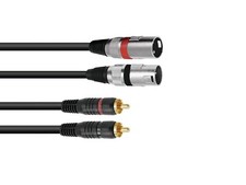 3 m Meter 2x CHINCH CINCH RCA MALE AUF 2x XLR MALE MÄNNLICH ADAPTER-KABEL