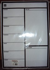 MAGNETTAFEL Wochenplaner Memoboard Pinnwand  weiß beschreibbar 30 x 43cm