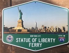 Metallschild New York Statue
