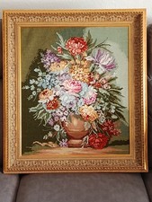 Gobelin-Stickbild im Rahmen