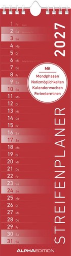 Streifenplaner mini rot 2027 - streifenplaner,