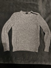 Belstaff Strickpullover Herren Gr. M grau Wolle Alpaka