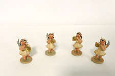 4 Engel mit Musikinstrumenten  Kranz Blumenmädchen Erzgebirge Vintage