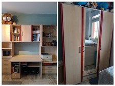 Jugendzimmer Büro Kinderzimmer Schrank hochwertig Schubladen Hängeregale etc