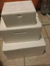 3 Isolierboxen in verschiedene Größe  Kühlbox Styroporbox Campingbox