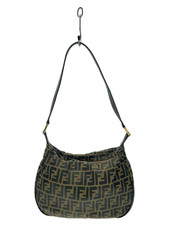 FENDI Mamma Baguette Schultertasche Zucca braun Reißverschluss 9,84 x 8,66...