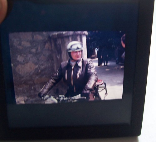 Farbdia ddr motorradfahrer - ddr,