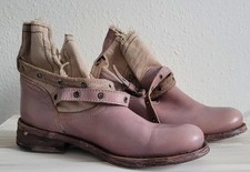 Lazamani Stiefelette lila Leder/Canavas Gr. 39 1/3 wie 38 Neu 