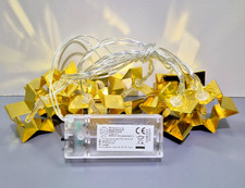 ⭐Goldsterne als LED Lichterkette, 10 LED's, mit Timerfunktion - Deko Licht