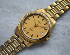 Tissot PR 50 Quarz Herrenuhr Gold Armband Uhr Selten Gold Zifferblatt Saphir