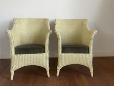 Original Llyd Loom Sessel mit Armlehne 1930  vintage gelb mit Sitzpolster 