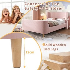 Kinderbett Rosa Samt 90x200cm