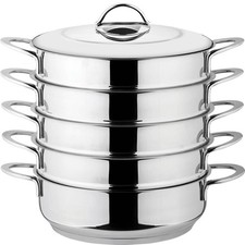 B-WARE 30cm BIO Dampfkocher Mantowarka Mantovarka 18/10 Edelstahl Mantykocher