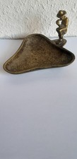 Alter kleiner Bronze Aschenbecher mit Pfeifenraucher,Skulptur,Figur,6cmx10cmx9cm