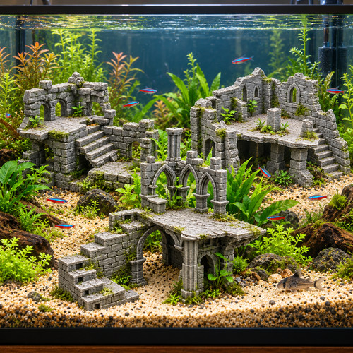 Burgruine ruinen deko aquarium - deko,