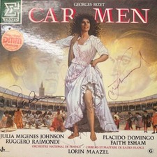 Carmen Oper, drei Schallplatten mit originalen Unterschriften.