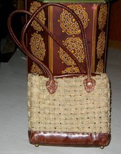 Shopper Seegrasgeflecht mit Leder Marokko  NEU 0221