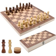 Schach Holz 3-in-1 Klappbar