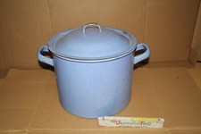 großer Einwecktopf DDR Emaille Kochtopf Einkochtopf Pflanztopf hellblau ⌀ 34cm