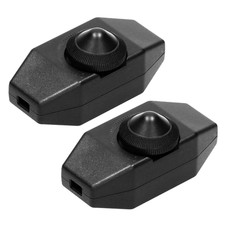 2x Schnur-Zwischendimmer Dimmer mit Schalter Rädchen LED 80W Stufenlos - Schwarz