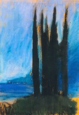 Lesser Ury - Zypressen