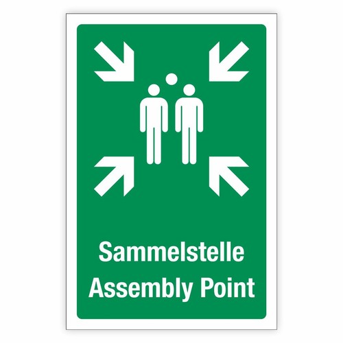 Schild sammelstelle - schild,