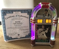 Elvis The Legend Illuminated Musical Jukebox Blue Suede Shoes Bradford Exchange