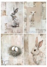Decoupage-Bastelpapier-Softpapier-Vintage-Shabby-Ostern-Hase-13507