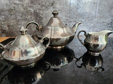 WMF Teeservice Kaffeeservice 3-tlg. Versilbert Kanne, Zuckerdose, Kännchen