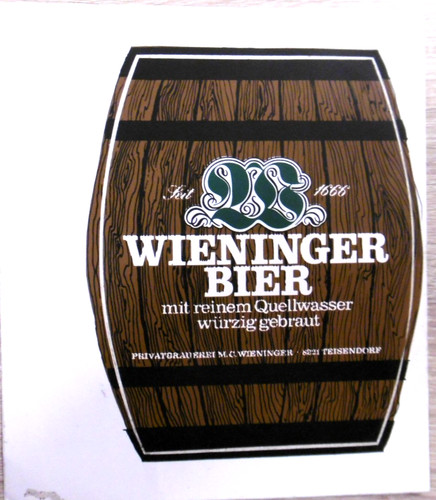 Werbe aufkleber wieninger bier - werbe-aufkleber,