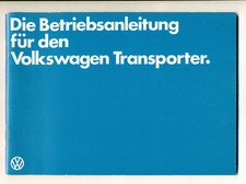  Betriebsanleitung VW BUS TRANSPORTER T3 Handbuch 1982 Bedienungsanleitung 