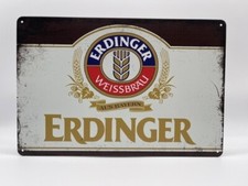 Blechschild Erdinger 20x30cm Nostalgie Retro Reklame Vintage Geschenk Deko Bier