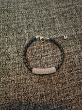 Original Swarovski Armband Leder Grau Silber