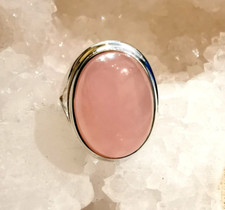 Ring mit Rosenquarz, 925er