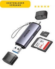 SD Kartenleser USB 3.0 UGREEN Dual Stecker für SD MicroSD Card Reader PC Laptop