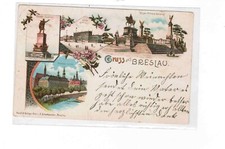 Deutschland Schlesien Litho AK BRESLAU 1904 Schloss etc -HAMBURG