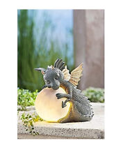 Drache Daiki mit Leuchtkugel Leuchte LED Deko Timer kabellos warmweiß Dekoration