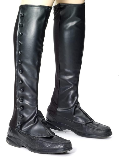 Schwarze steampunk gamaschen - schwarze,
