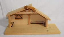 hübsche ULMIK KRIPPE Erzgebirge Stall Holz ohne Krippenfiguren Weihnachten Deko