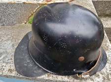 Alter Feuerwehrhelm mit Innenfutter und Nackenleder komplett!