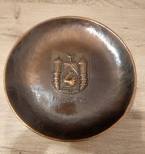 Wappenteller Wandteller Kupfer getrieben Frankfurt/Oder 25 cm Wappen-Teller