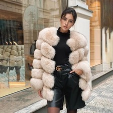 Frauen Mode Natürliche Echte Fuchs Pelz Mäntel Winter Mantel Dick Warm Outwear