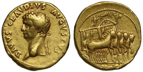 Divus claudius gold aureus - divus,