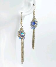 Ohrringe Lila Silber lang swarovski Element Kugel Handmade Unikat Damen Schmuck