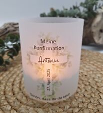 Windlichthülle * Kreis * Konfirmation * Kommunion * Windlicht * personalisiert *
