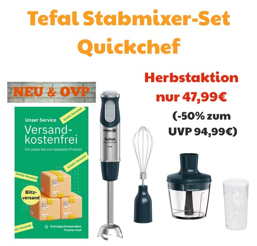 Tefal stabmixer set quickchef - stabmixer,