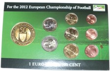 Euro Kursmünzensatz  - BRD - 2008 - zur Fußball-EM 2012 - mit Medaille