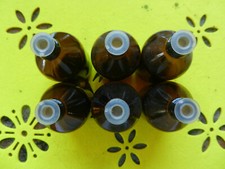 Braunglasflasche mit Kunststoffpfropfen,ohne Deckel, a-100 ml, (6 x ) Leer-Neu* 